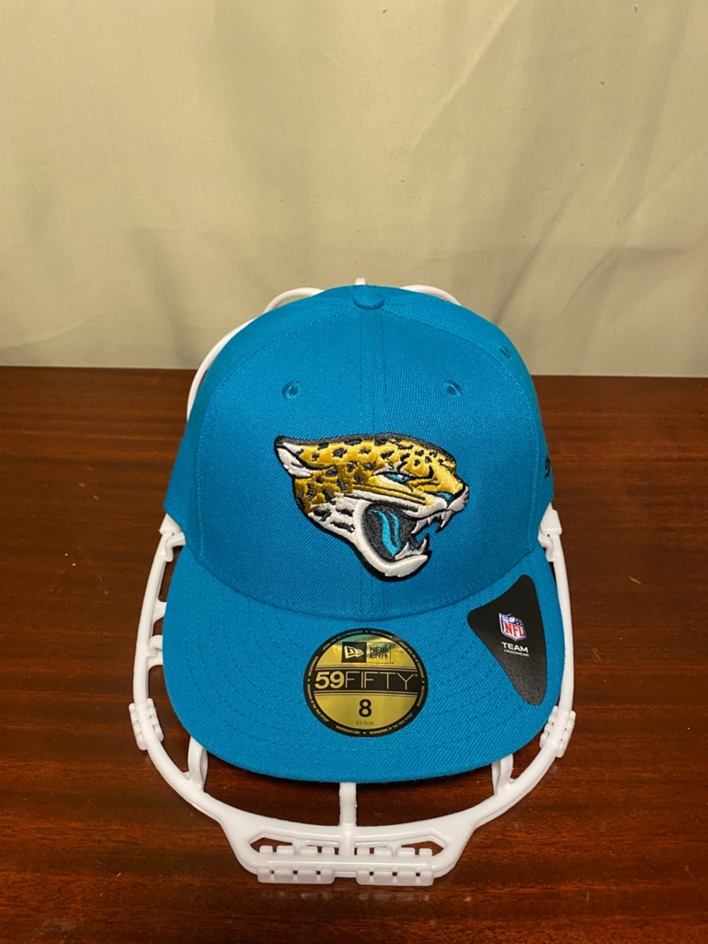 NFL Jacksonville Jaguars Teal Blue New Era 59FIFTY Fitted Cap size 8
